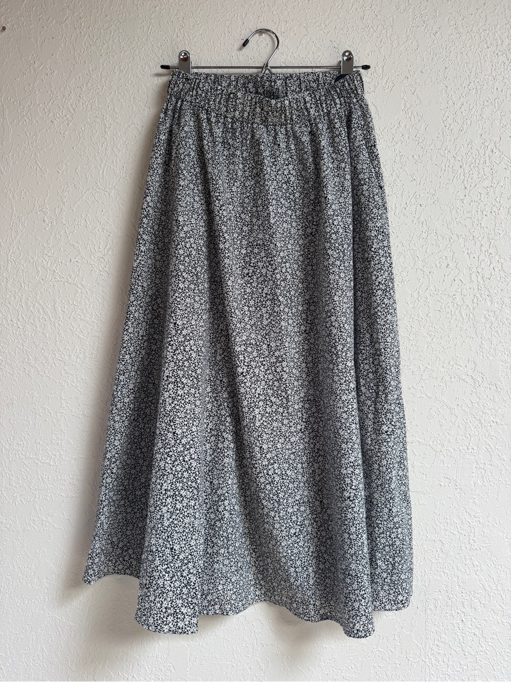 Black and White Floral Midi Skirt - Classic Women's Skirt